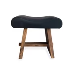 Kép 1/7 - The Suar Stool with Leather - Natural Black