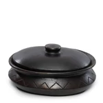 Kép 1/6 - The Burned Oval Pot With Pattern - Black