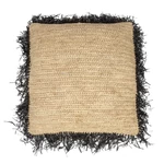 Kép 1/5 - The Raffia Cushion Cover Square - Natural Black - 60x60