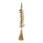 Kép 1/4 - The Raffia Fishbone Keychain - Natural White
