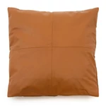 Kép 1/7 - The Four Panel Leather Cushion Cover - Camel - 60x60
