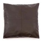 Kép 1/4 - The Four Panel Leather Cushion Cover - Choco - 60x60