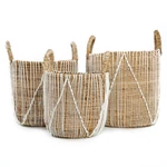 Kép 7/7 - The Straight Stitched Macrame Basket - Natural White - S