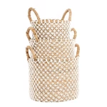 Kép 6/6 - The Crossed Stitched Macrame Basket -Natural White - L