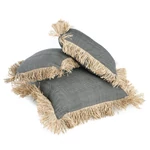 Kép 8/8 - The Cotton Bonita Cushion Cover - Natural Black - 60x60