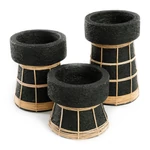 Kép 2/7 - The Serene Candle Holder - Black Natural - S
