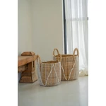 Kép 3/7 - The Straight Stitched Macrame Basket - Natural White - S