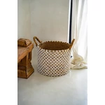 Kép 2/6 - The Crossed Stitched Macrame Basket -Natural White - L