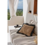 Kép 2/5 - The Raffia Cushion Cover Square - Natural Black - 60x60