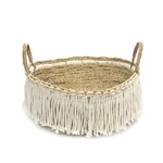 Kép 4/4 - The Boho Fringe Basket - Natural White