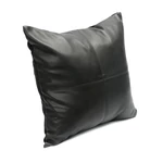 Kép 2/8 - The Four Panel Leather Cushion Cover - Black - 40x40