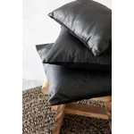 Kép 3/4 - The Four Panel Leather Cushion Cover - Black - 60x60