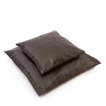 Kép 4/4 - The Four Panel Leather Cushion Cover - Choco - 60x60