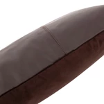 Kép 3/3 - The Six Panel Leather Cushion Cover - Choco - 30x50