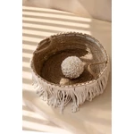 Kép 3/4 - The Boho Fringe Basket - Natural White