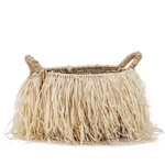 Kép 2/2 - Banánlevél kosár raffia rojtokkal L méret