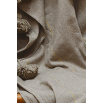 Kép 2/2 - Pompom ágytakaró taupe, arany csíkkal