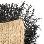Kép 2/3 - NATURALii raffia párna natúr-fekete rojtokkal