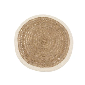 The Seagrass & Cotton Round Carpet - Natural White - 100