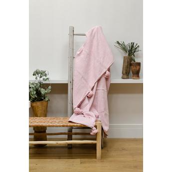 Pompom ágytakaró púder rózsaszín-arany