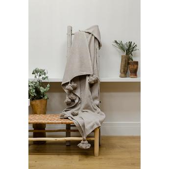 Pompom ágytakaró taupe