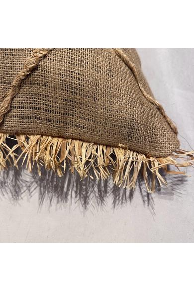 NATURALii juta díszpárna natúr színben raffia rojtos