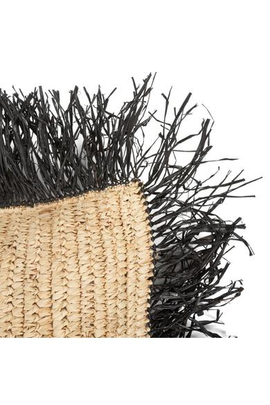 NATURALii raffia párna natúr-fekete rojtokkal