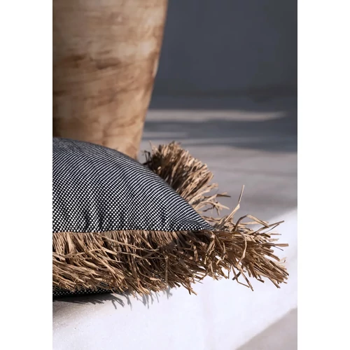 The Cotton Bonita Cushion Cover - Natural Black - 60x60