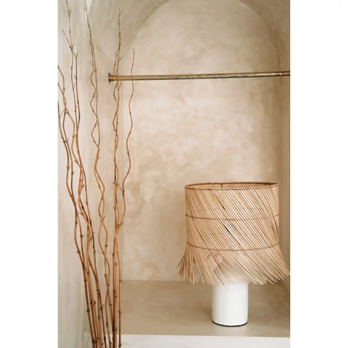 The Rattan Table Lamp - White Natural