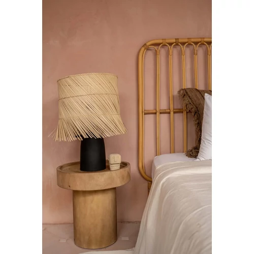 The Rattan Table Lamp - Black Natural