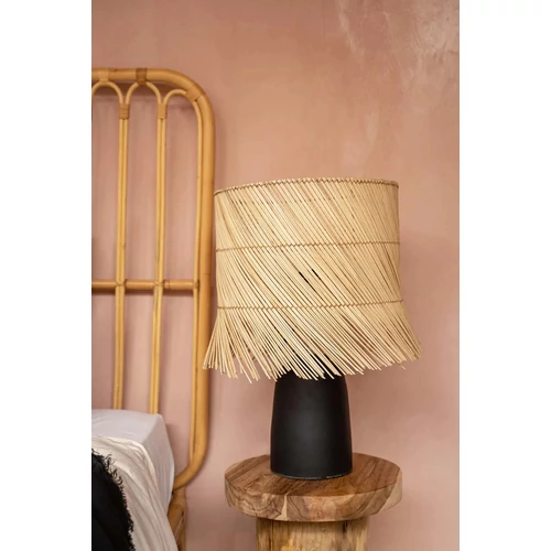 The Rattan Table Lamp - Black Natural