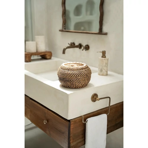 The Colonial Peek-a-Boo Basket - Natural Brown - S