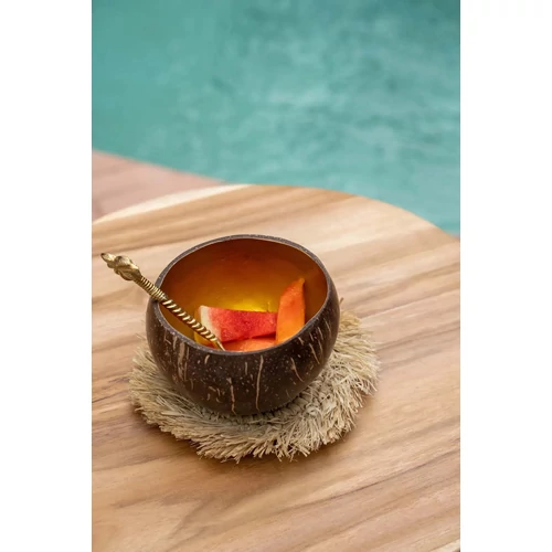 The Fringe Raffia Coaster - Natural