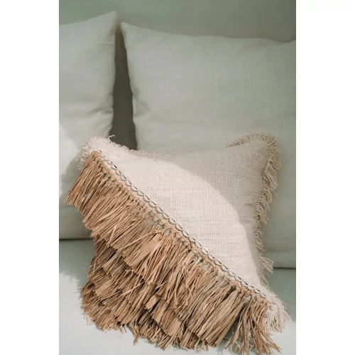 The Raffia Cotton Cushion Cover - Natural White - 40x40