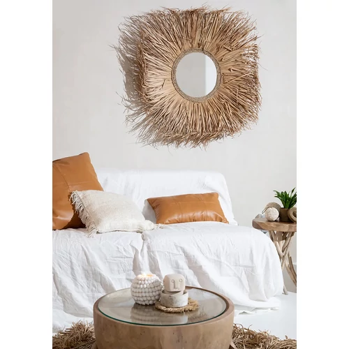 The Four Panel Leather Cushion Cover - Camel - 60x60