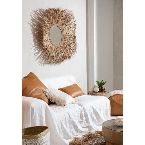 The Four Panel Leather Cushion Cover - Camel - 60x60