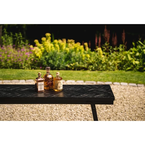 The Herringbone High Table - Black - 140cm