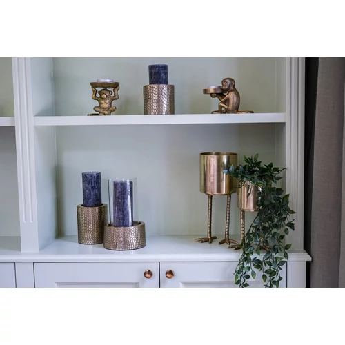 The Croco Candle Holder with Glass - Brass - M