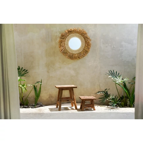 The Raffia Cowrie Mirror - Natural White