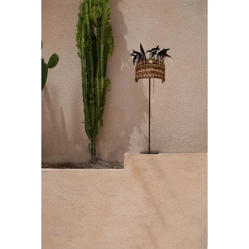 The Guinea Feather Hat on Stand - Natural Black