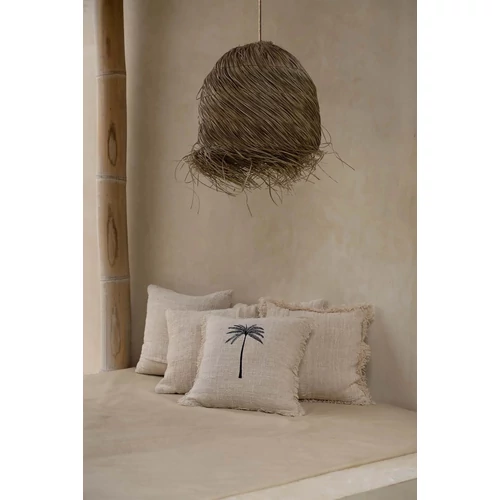 The Gili Palm Cushion Cover - Natural Black