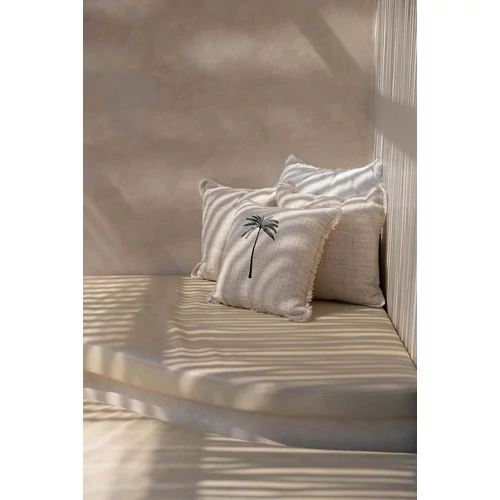 The Gili Palm Cushion Cover - Natural Black