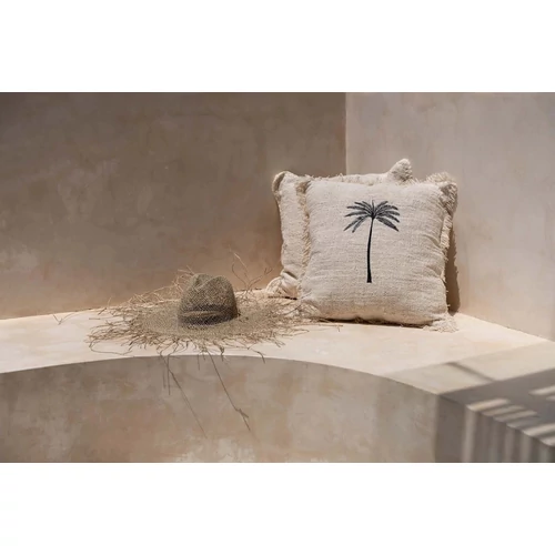 The Gili Palm Cushion Cover - Natural Black