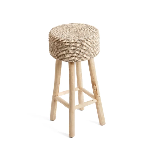Bárszék horgolt raffia ülőkével