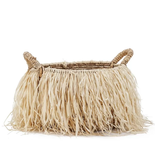 Banánlevél kosár raffia rojtokkal L méret
